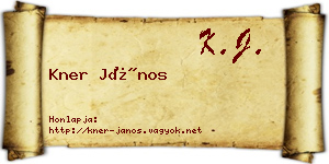 Kner János névjegykártya